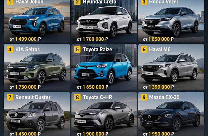 ТОП-10 кроссоверов до 2 000 000 рублей в 2027 году: что выбрать для города и трассы